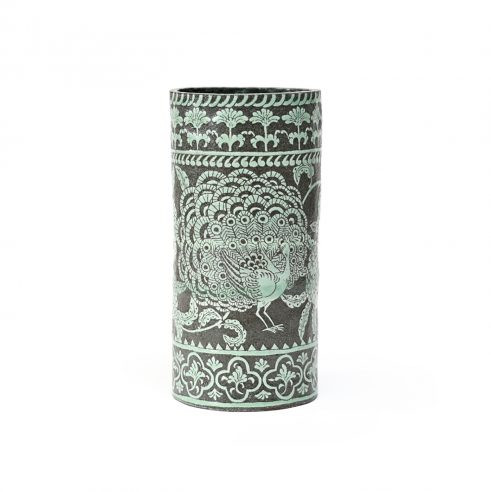 Large Cylinder Vase – Peacock no.1