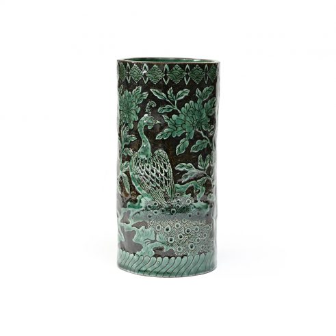 Large Cylinder Vase – Peacock no.2