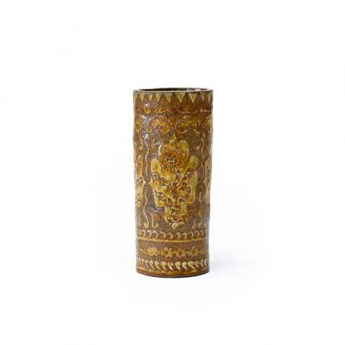 Small Cylinder Vase – Ochre Texture