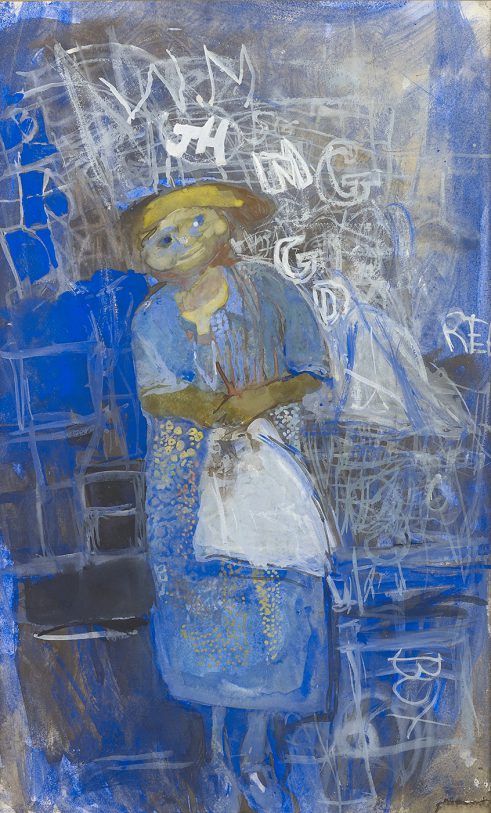 Girl and Chalked Wall