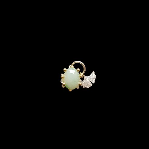 Fly, Jade and Ginko Leaf Pendant