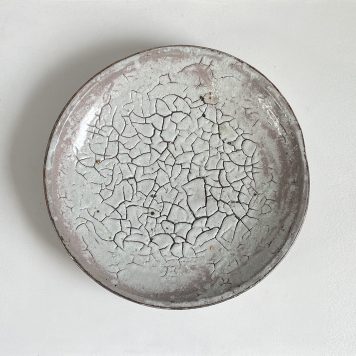 Crackle Plate I (pink and white)