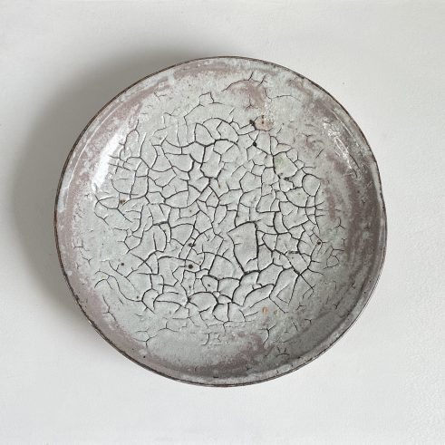 Crackle Plate I (pink and white)