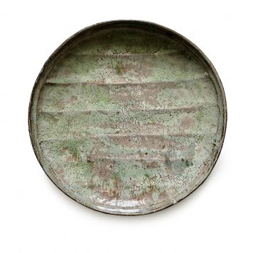 Faceted Fossil Forest Plate – Green, Pink, Silver