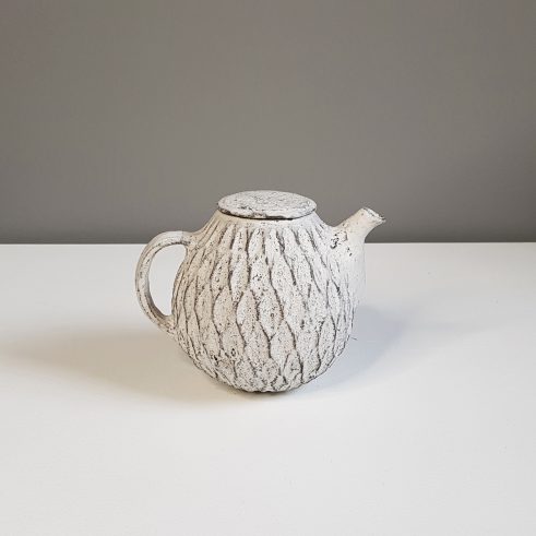 Teapot with Back Handle – White