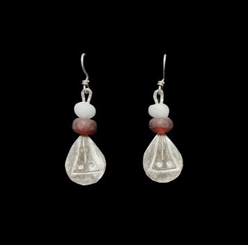 Carnelian & White Agate Earrings