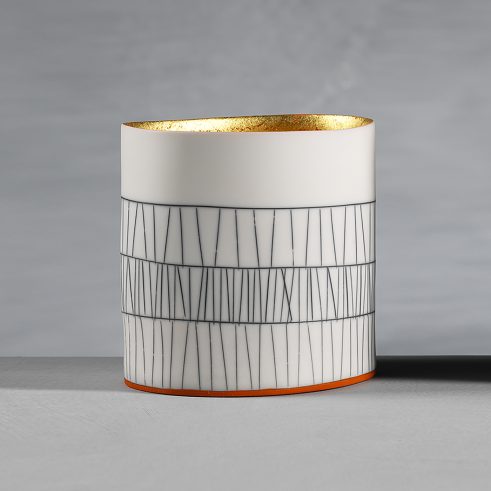 Oval Vessel ii with 23ct Gold Interior