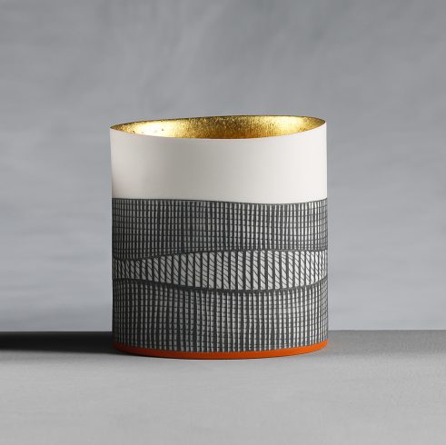 Oval Vessel i with 23ct Gold Interior