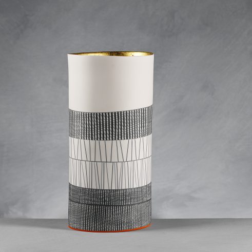 Tall Oval Vessel with 23ct gold interior