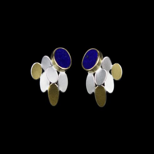 Random Ovals Earrings with Lapis Lazuli
