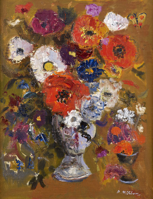 Flowers in a Chalice with Butterfly