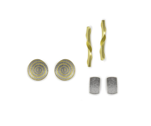 Gold and Platinum Earrings