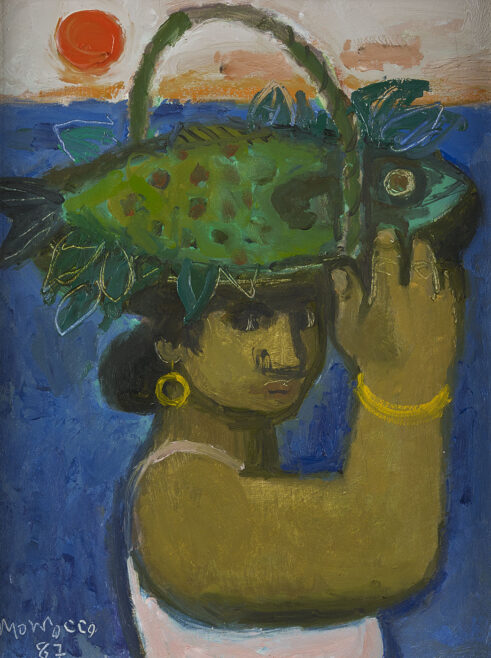 Woman with Fishing Basket