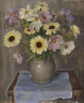 Still Life with Flowers and Blue Cloth