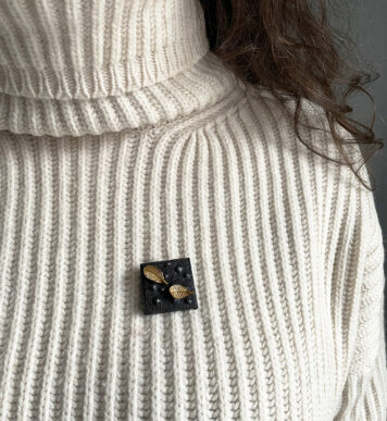Leaf Fall Brooch (modelled)