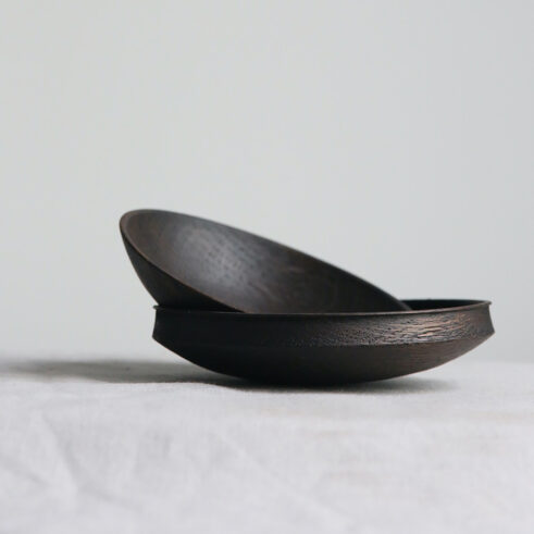 Duo set of Ebonised Oak Bowls (#91)