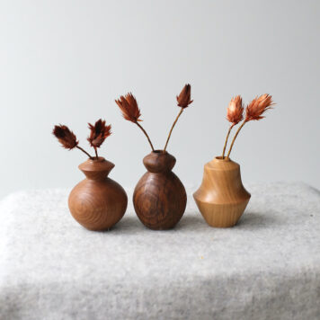 Set of 3 Mixed Timber Mini Dried Flower Vases (#85)