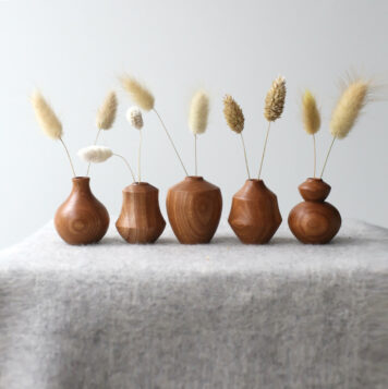 Set of 5 Elm Dried Flower Vases (#84)