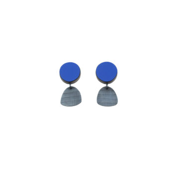 Circle & Tiny Stripe Studs (ultra blue)