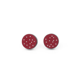 Small Inlaid Dot Studs (dark red)