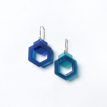 Earrings in sapphire and neptune blue