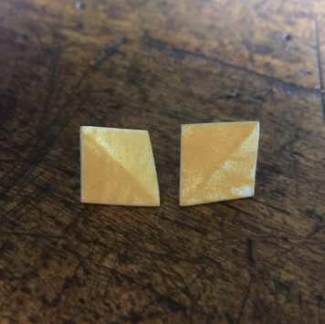 Small Folded Square Earring (Ochre)
