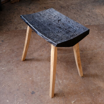 Adzed Top Stool