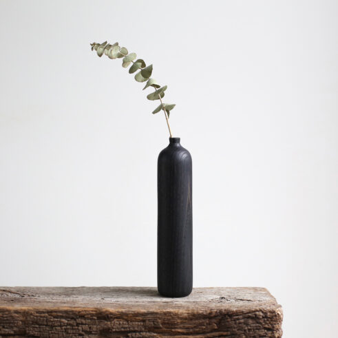 Ebonised Chestnut Dried Flower Vase #297