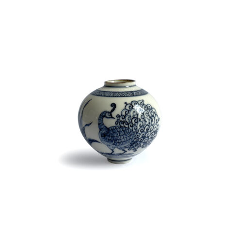 Moon Jar – Peacock & Cactus