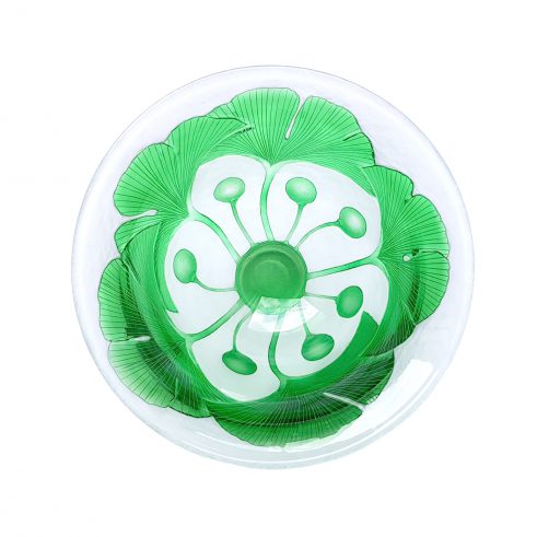 Green Ginkgo Teacup (detail of inside)