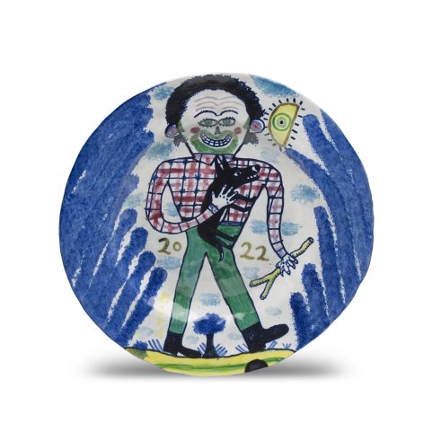 Man With Dog And Stick