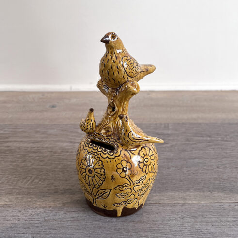 Honey Sgraffito Bird Whistle Moneybox