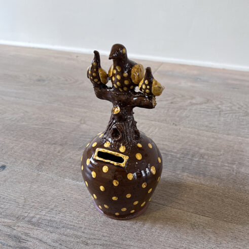Polka Dot Bird Whistle Moneybox