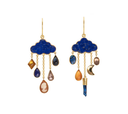 Cloud & Rain Chain Drop Earrings