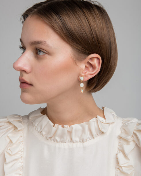 Three Charm Moving Drop Earrings II