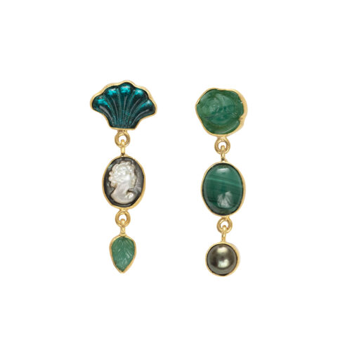 Three Charm Moving Drop Earrings III