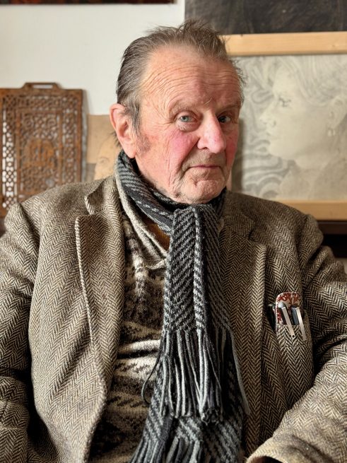 Ron Sandford in his studio, Yell, Shetland