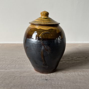 Storage Jar Black & Gold