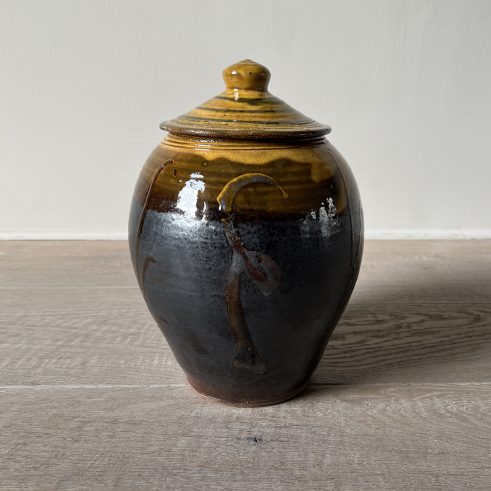 Storage Jar Black & Gold