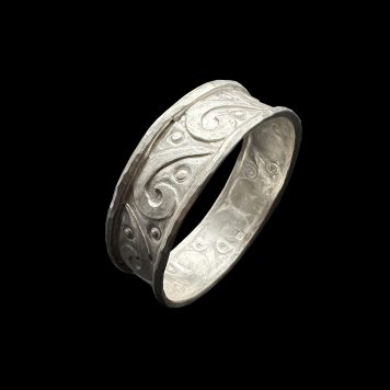 Precious White Metal Scroll Bangle