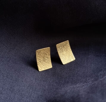 Impressed Abstract Texture Earrings I, Gold Variations Series
