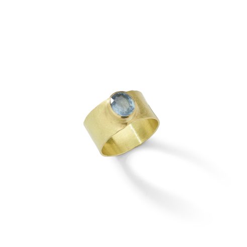 Hammered Aquamarine Ring
