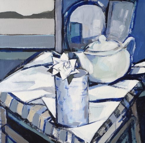 Still Life Interior – with Striped Cushion