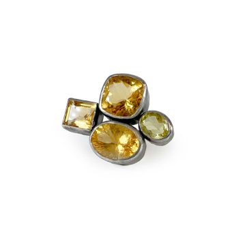 Silver and Gemstone Brooch