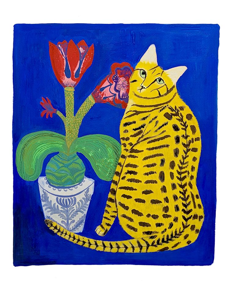 Marmalade Cat and Amaryllis The Scottish Gallery