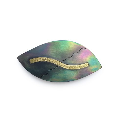 Ellipse Titanium & 18ct Gold Brooch I