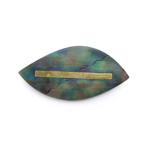 Ellipse Titanium & 18ct Gold Brooch II