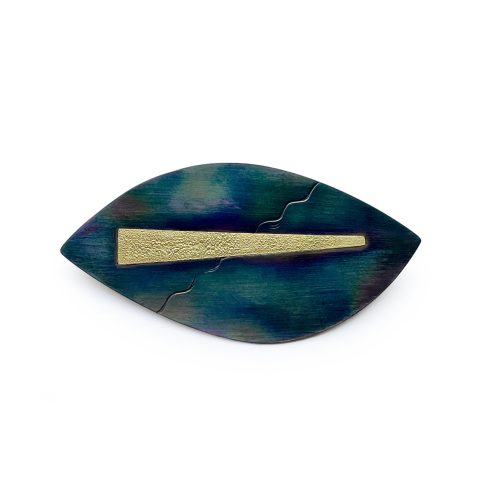 Ellipse Titanium & 18ct Gold Brooch III