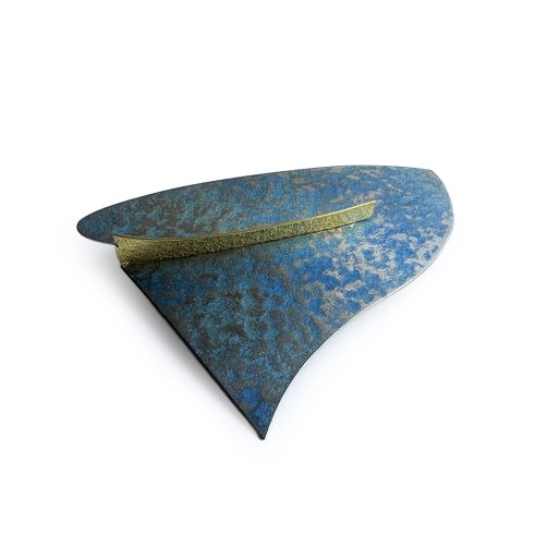 Mottled Blue Brooch