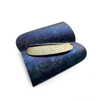 Blue & Mauve Brooch